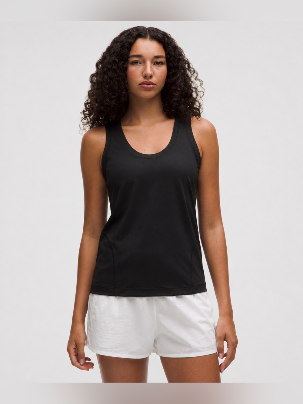 Lululemon Womens Scoop Neck Sleeveless Shirt Black Tank Top Size 12 806